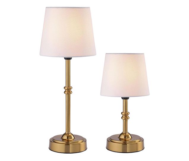 Cordless Dimmable Table Lamp with Fabric Shade